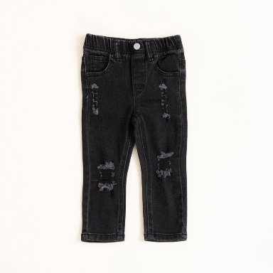 Boys 3-Piece Festive Outfit Set – Green Star Sweater, White Shirt & Black Distressed Jeans (Size 7 Years)