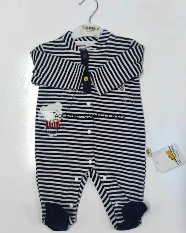 Bebe Ceyiz Striped Footed Baby Romper – 50–56cm & 56–62cm