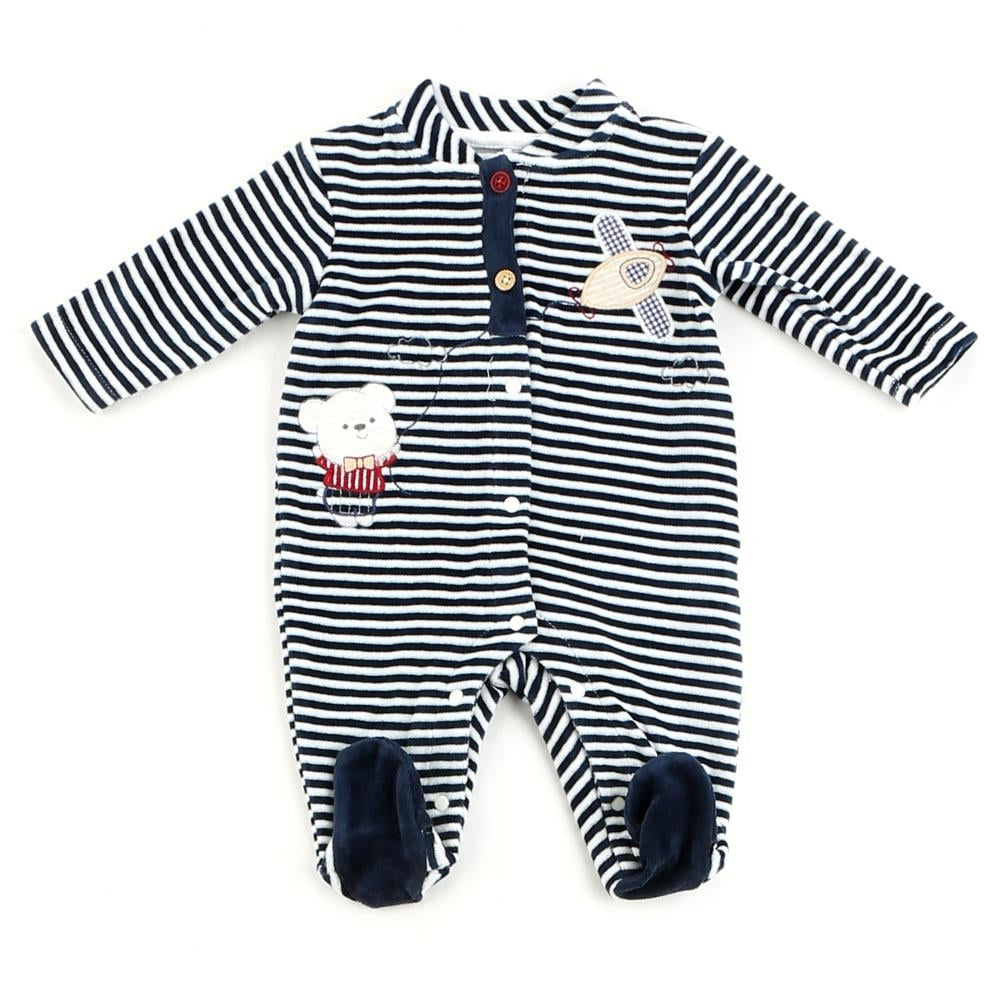 Bebe Ceyiz Striped Footed Baby Romper – 50–56cm & 56–62cm