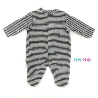 Bebe Ceyiz Striped Footed Baby Romper | Newborn Sleepsuit 50–68cm