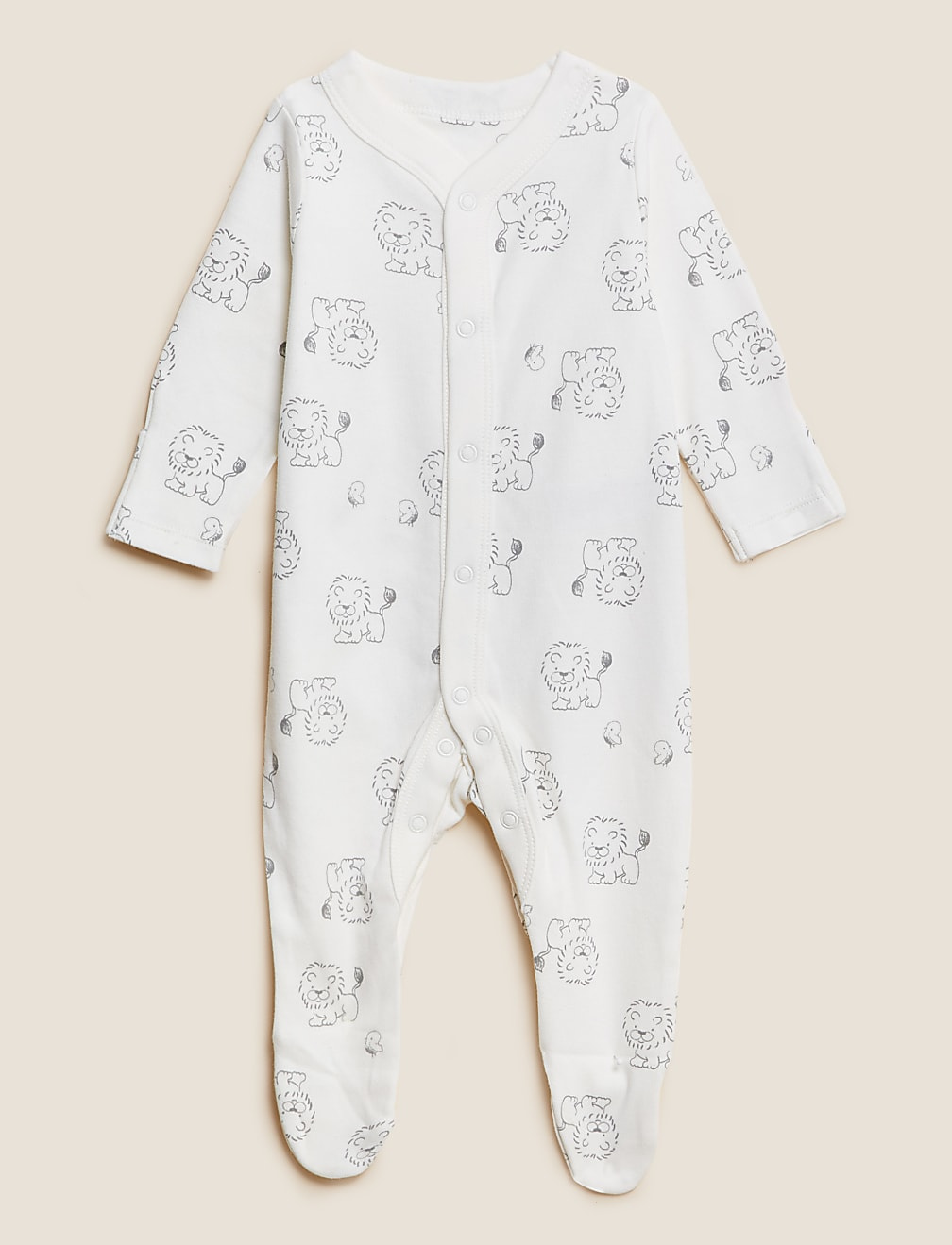 Bebitof Grey Lion Print Baby Outfit | Infant Clothing Set (6–9M)