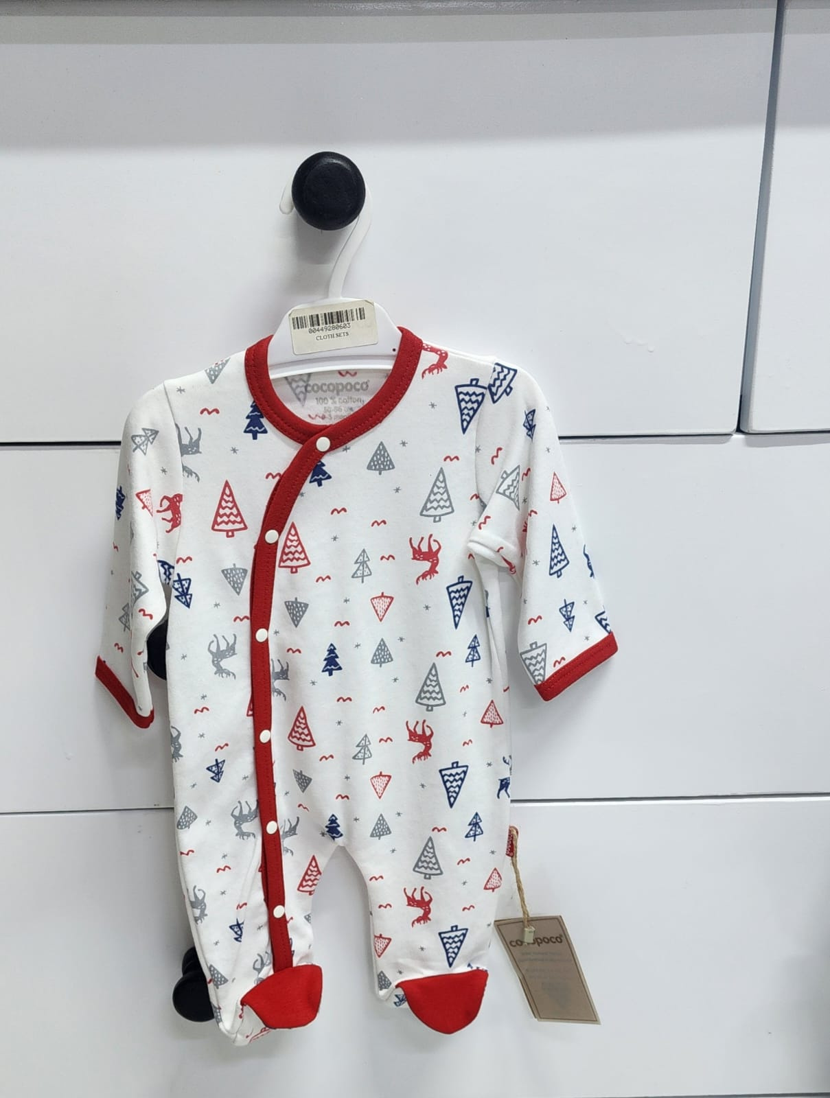 Cocopoco Christmas Baby Footie Romper | Holiday Cotton Sleepsuit (0–6M)