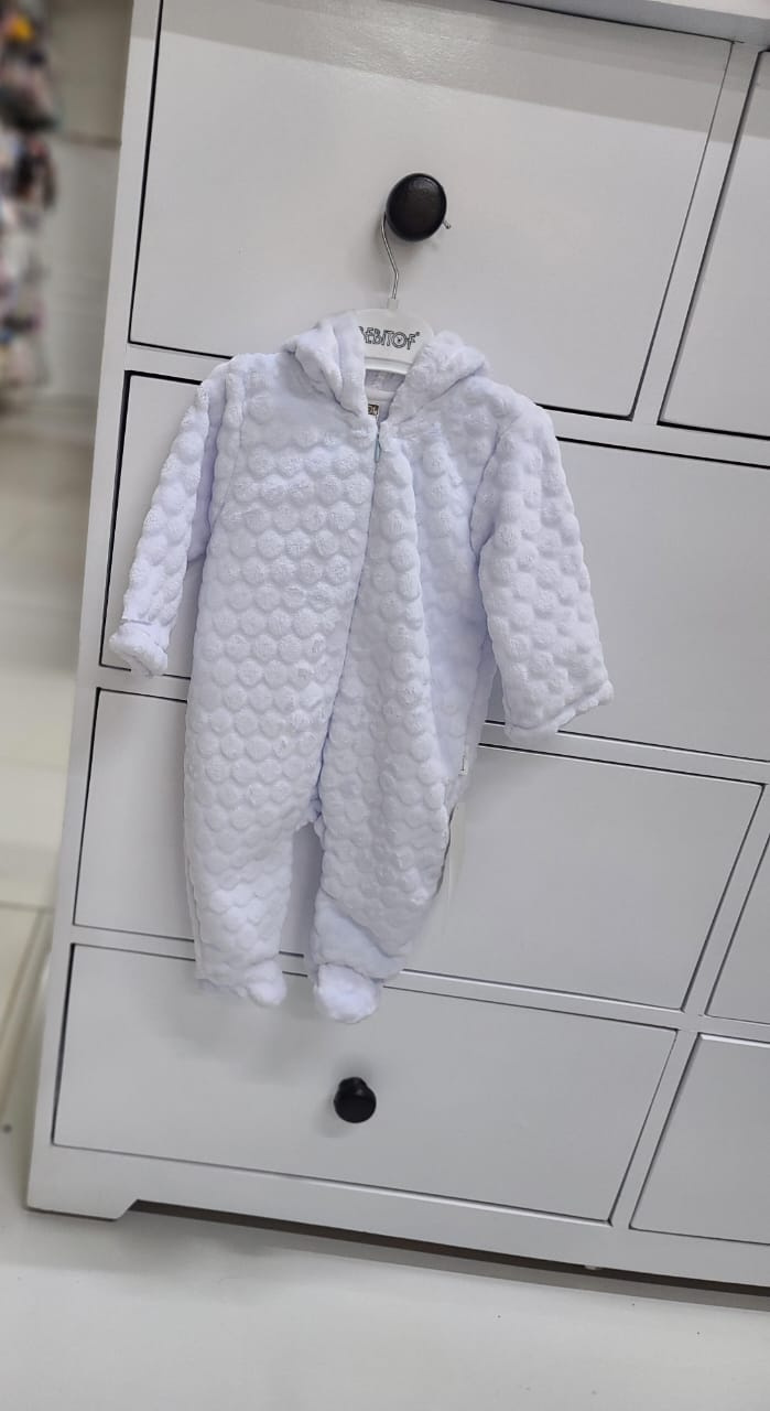 Bebitof Embossed Hooded Wellsoft Baby Jumpsuit – Warm Soft Baby Astronaut Romper